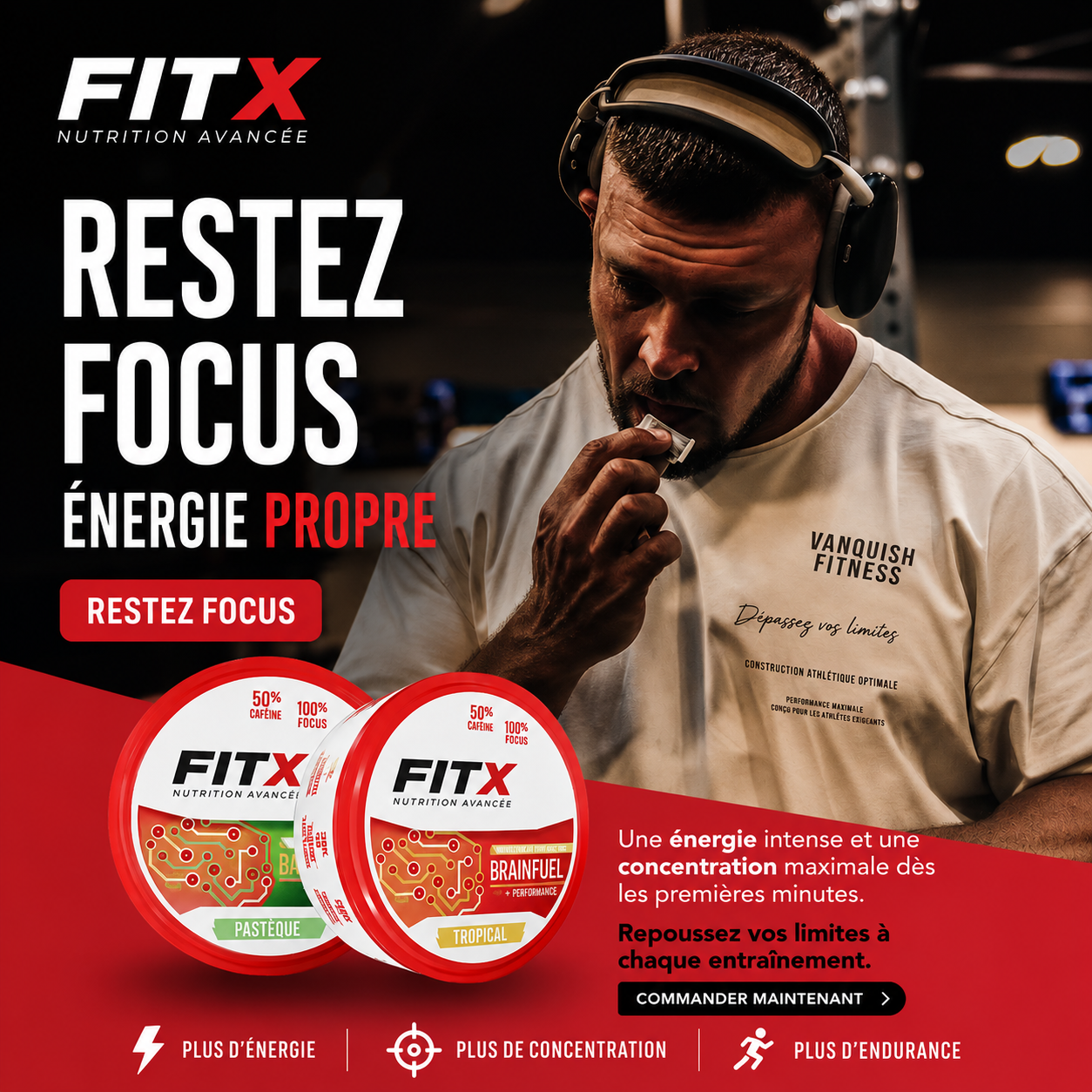 FITX Pré-Workout Pouches – Énergie & Concentration sans compromis
