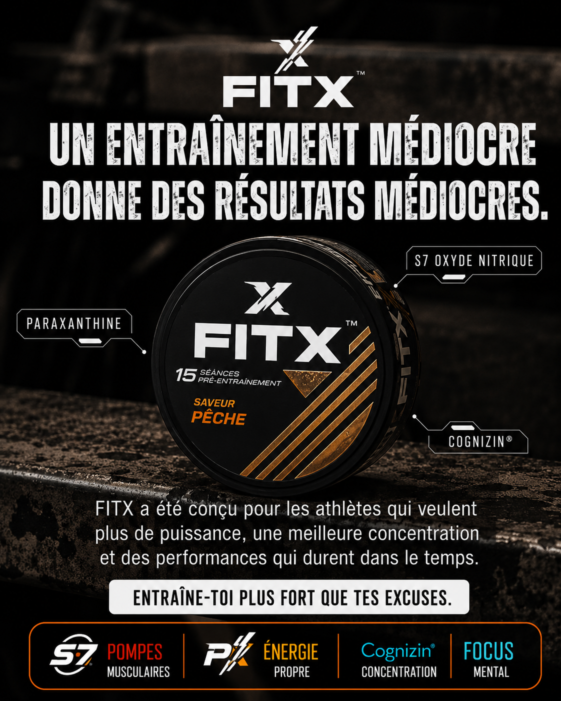 FITX Pré-Workout Pouches – Énergie & Concentration sans compromis
